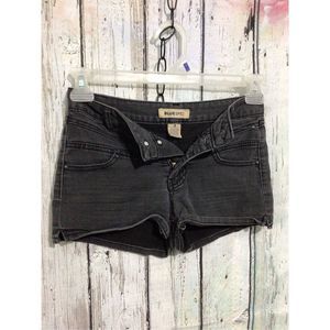 Blue Spice Button Fly Black Denim Shorts Size 3 Junior Women’s